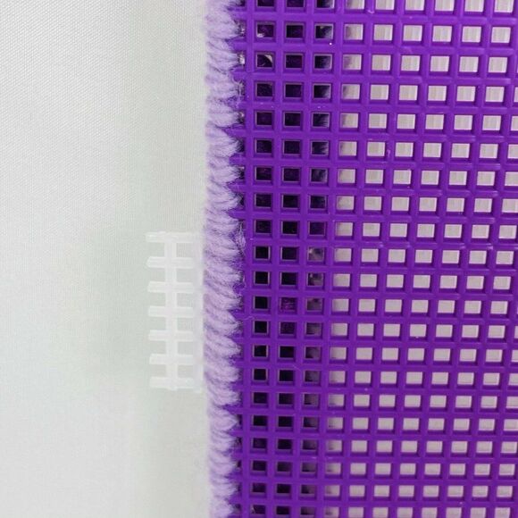 Vtg Plastic Canvas Purple Bear Hanging Note Holder Yarn Embroidery Kawaii Mail - Picture 5 of 5